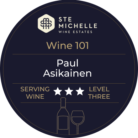 Wine 101 Serving Wine badge — Chapter 3, Level Three